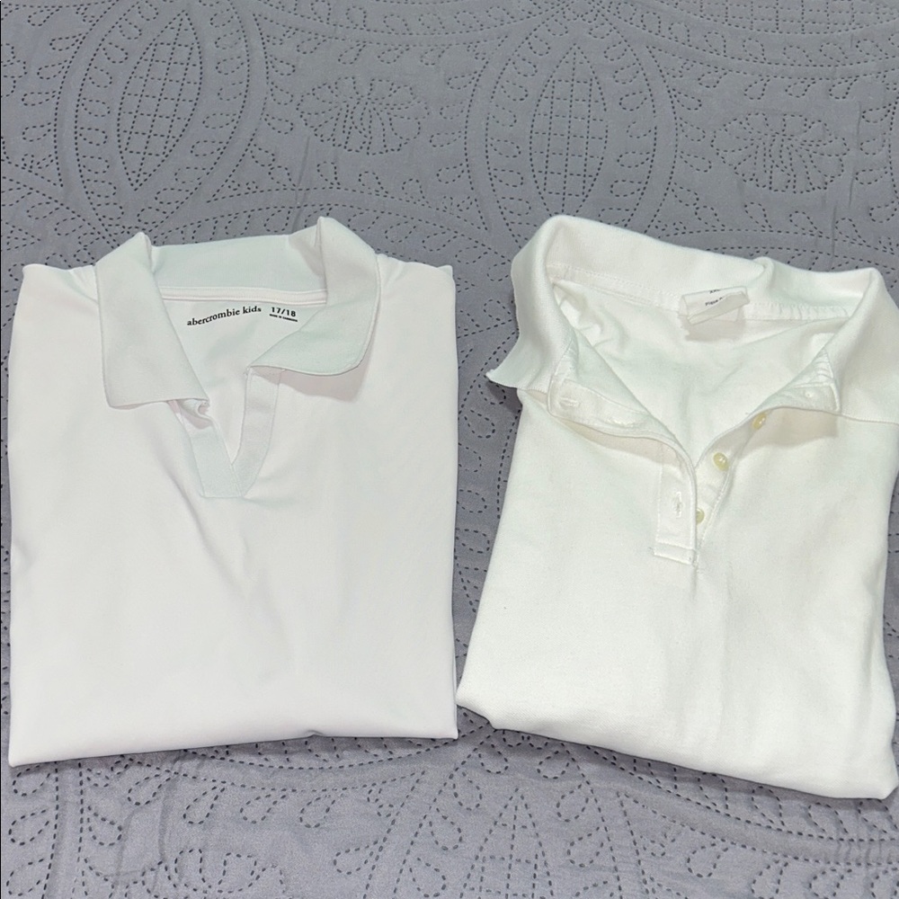 Abercrombie and Gap Kids Crisp White Polo Duo